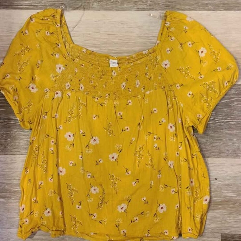 M Yellow Flower Blouse